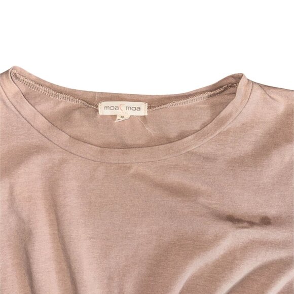 Moa Moa Cropped Fitted Long Sleeve Blouse-Tan-Size XL-GUC - Picture 3 of 6